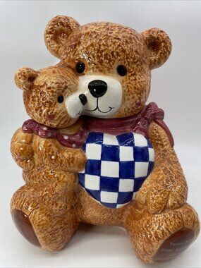 2002 Teddy Bear Cookie Jar Baum Brothers Style-Eyes 100th Anniversary Vintage